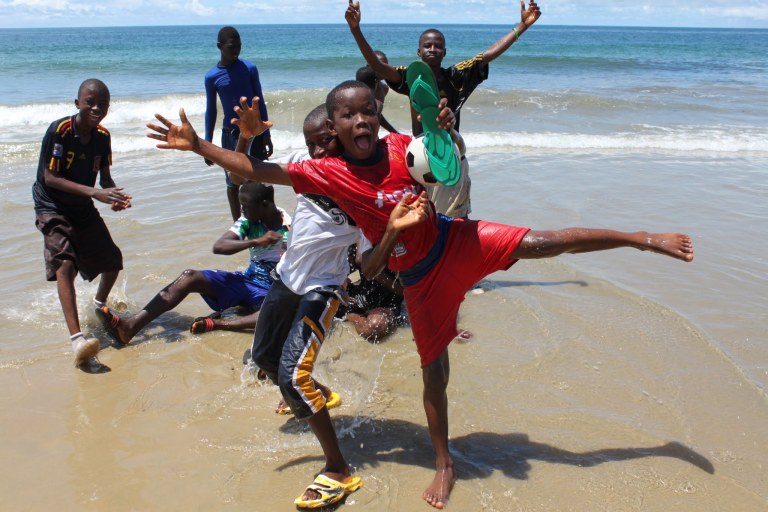 Boys at Freetown beach - click on the photo for more
